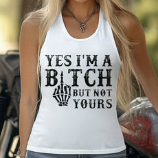 Funny Skeleton Biker Women Tank Top