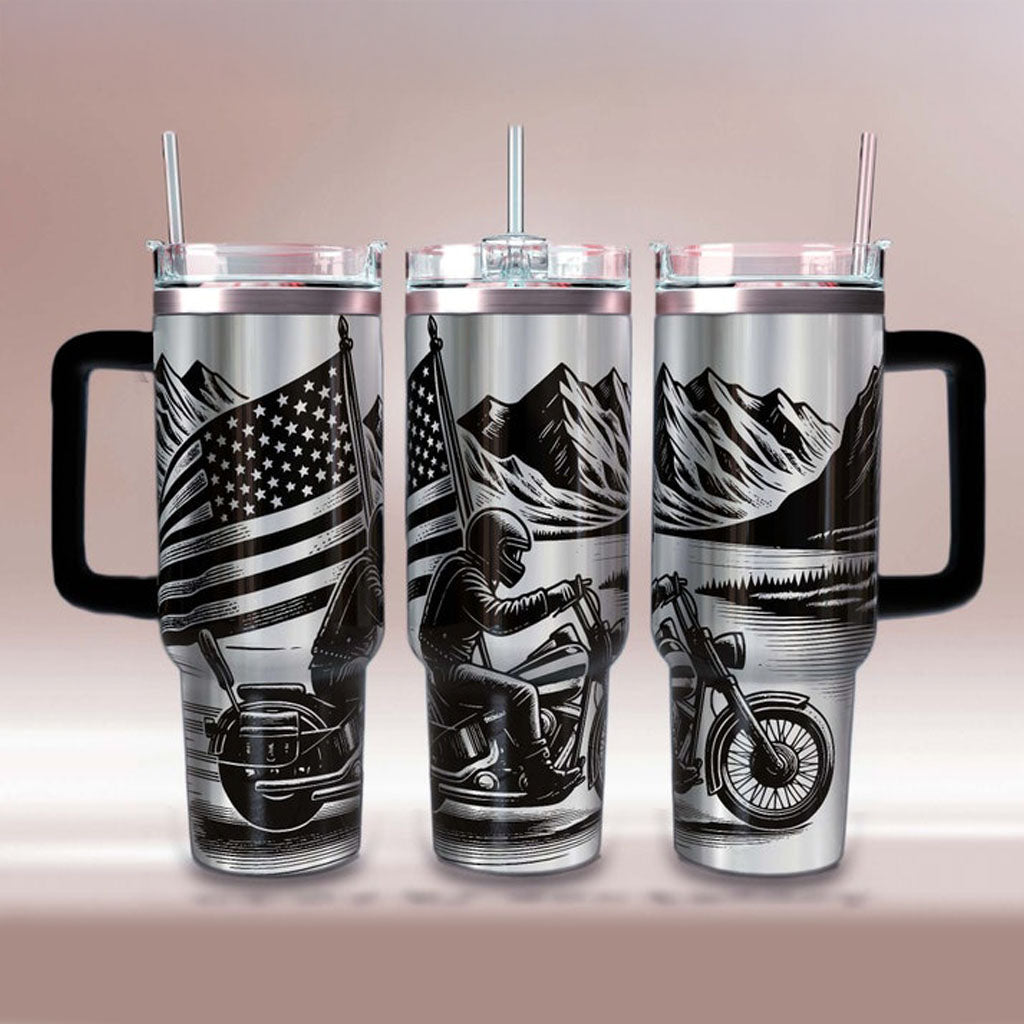 Biker Tumbler Engraving 40oz Tumbler