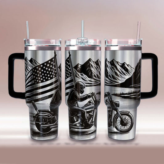 Biker Tumbler Engraving 40oz Tumbler