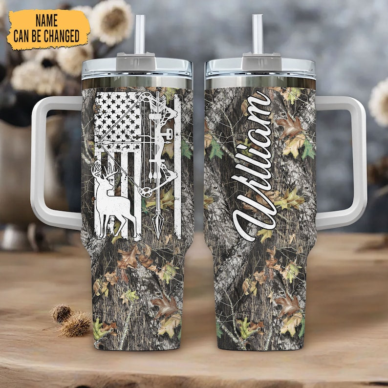 Personalized Dear Hunting Camo Tumbler 40oz