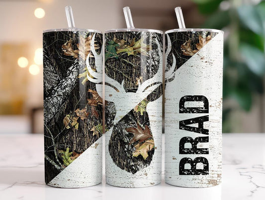 Personalized Dear Hunting Camo Tumbler 20oz