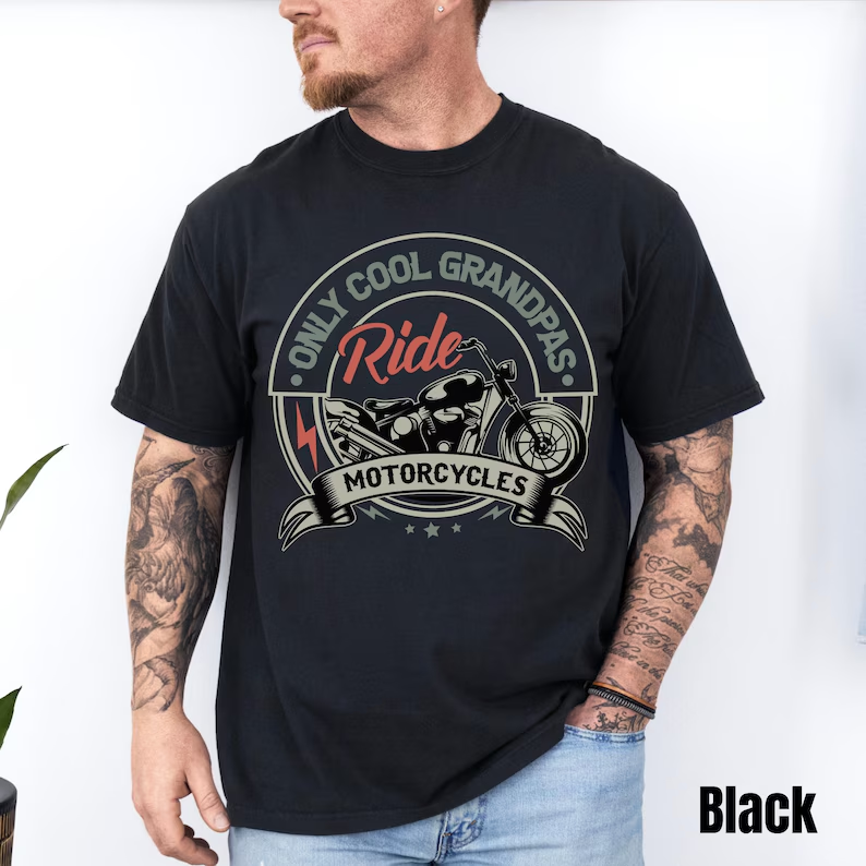 Only Cool Grandpas Ride Motocycles Men T-Shirt