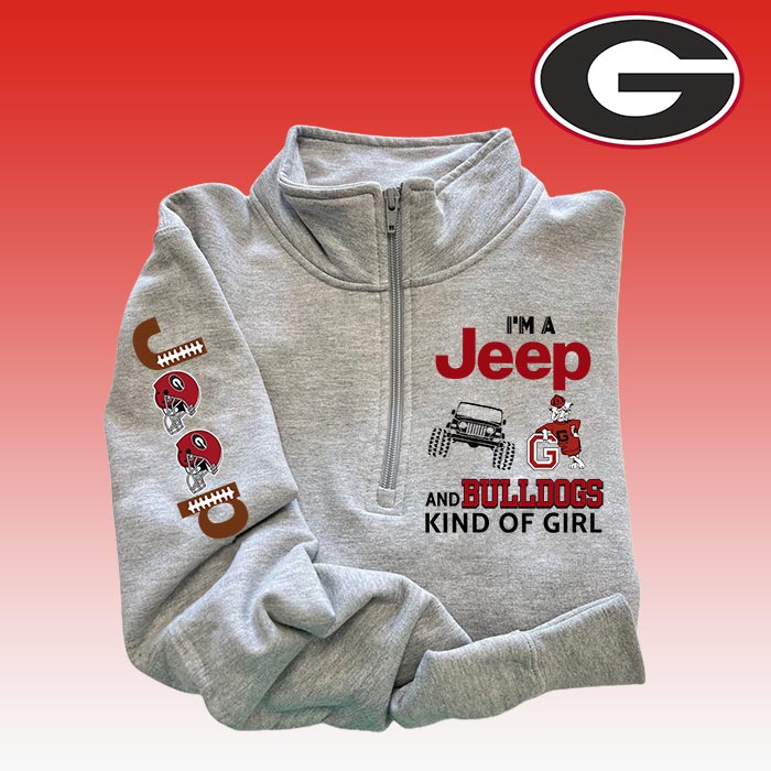 Georgia Bulldogs Football Jp Kinda Girl Quarter Zip Sweater Supler Store