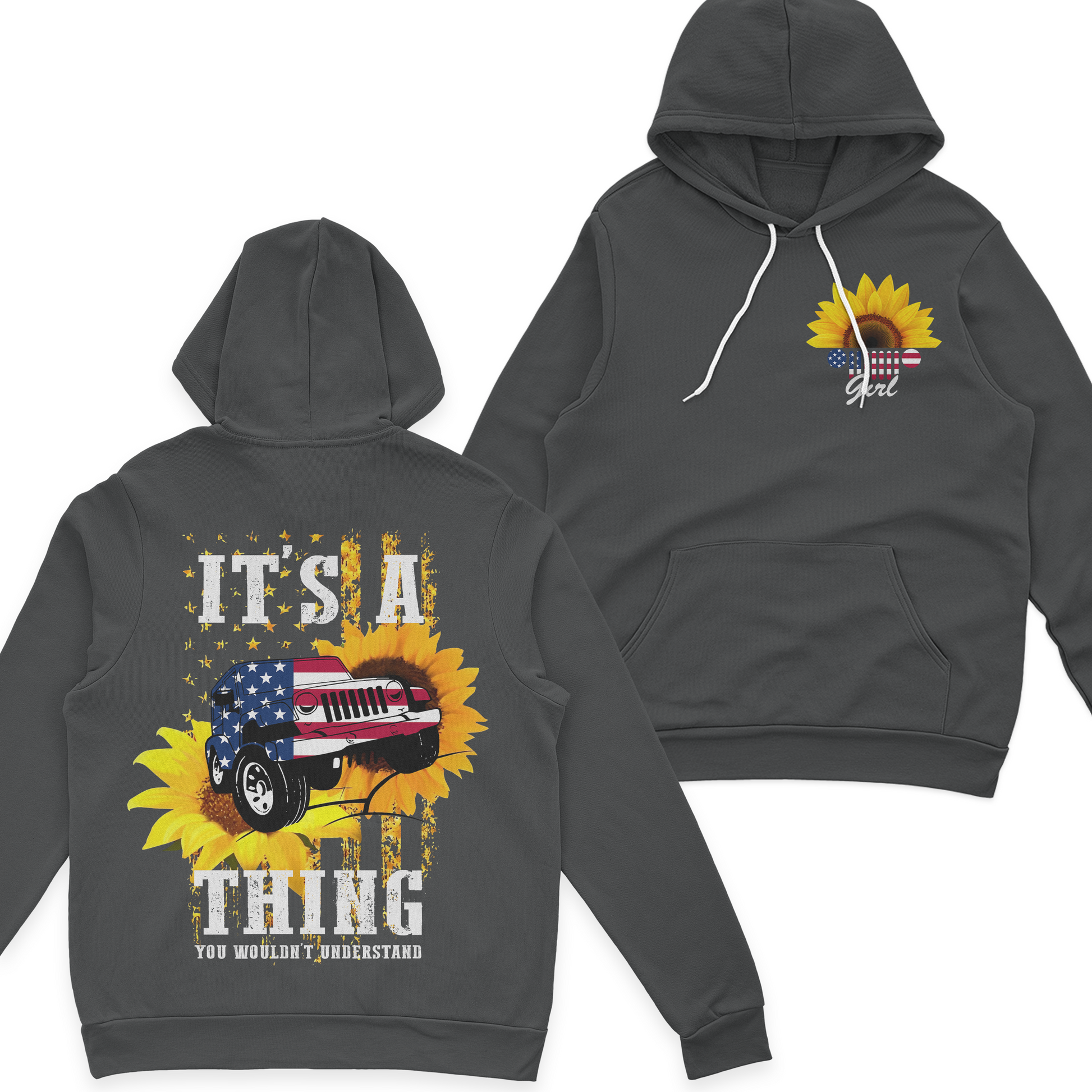 Jeep Girl Sunflower It's A Jeep Thing American Flag T-Shirt Hoodie Supler Store