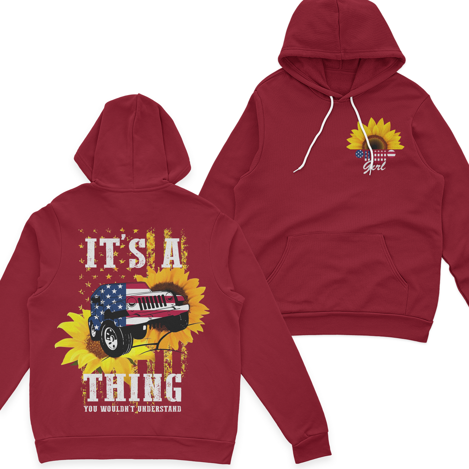 Jeep Girl Sunflower It's A Jeep Thing American Flag T-Shirt Hoodie Supler Store