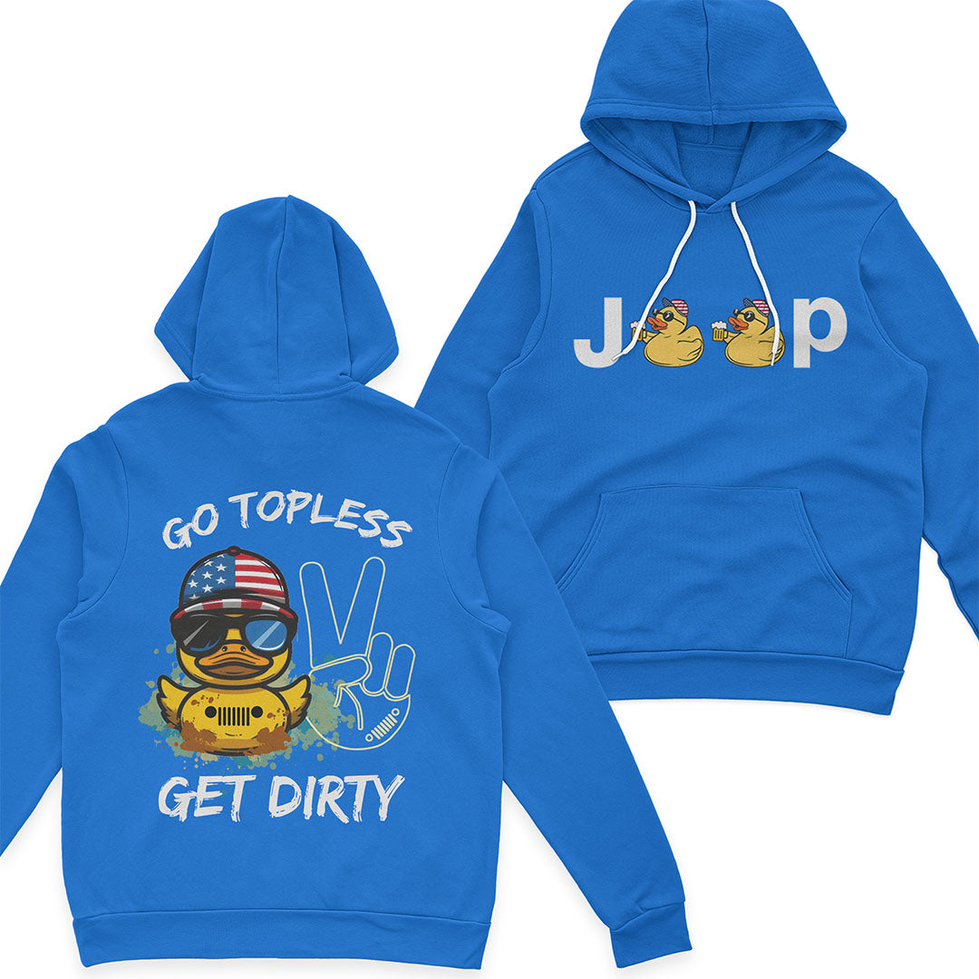 Jeep Duck Offroad Go Topless Get Dirty Beer American Flag T-Shirt Hoodie Supler Store