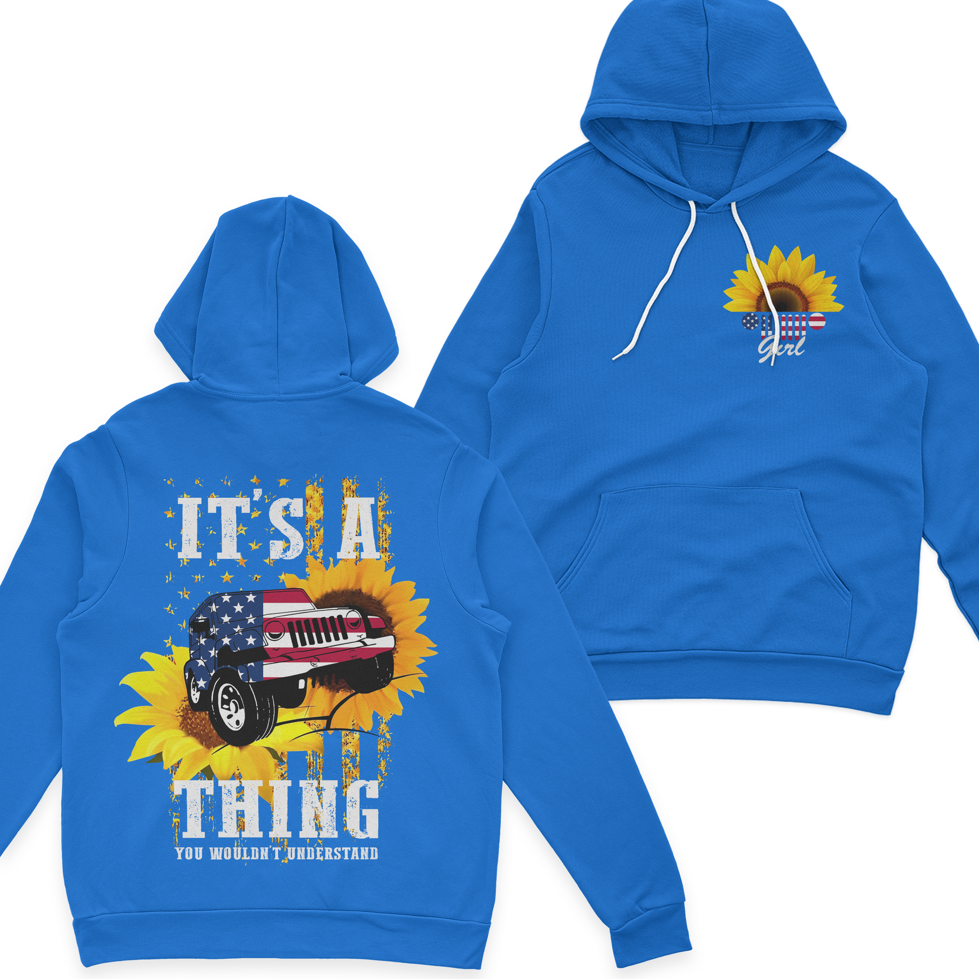 Jeep Girl Sunflower It's A Jeep Thing American Flag T-Shirt Hoodie Supler Store