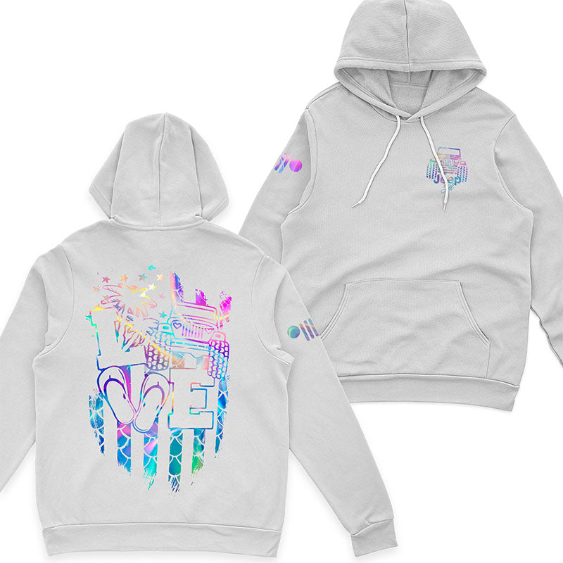 Jeep Girl Loves Beach Holographic T-Shirt Hoodie Supler Store