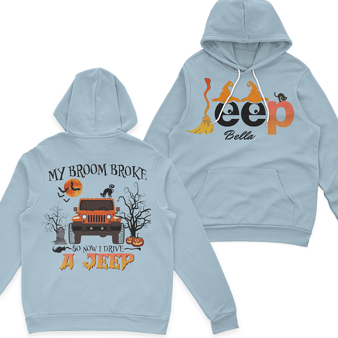 Personalized Halloween My Broom Broke So Now I Drive A Jeep T-Shirt Hoodie Supler Store