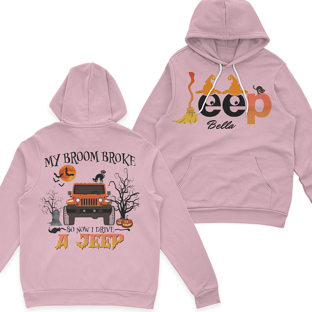 Personalized Halloween My Broom Broke So Now I Drive A Jeep T-Shirt Hoodie Supler Store