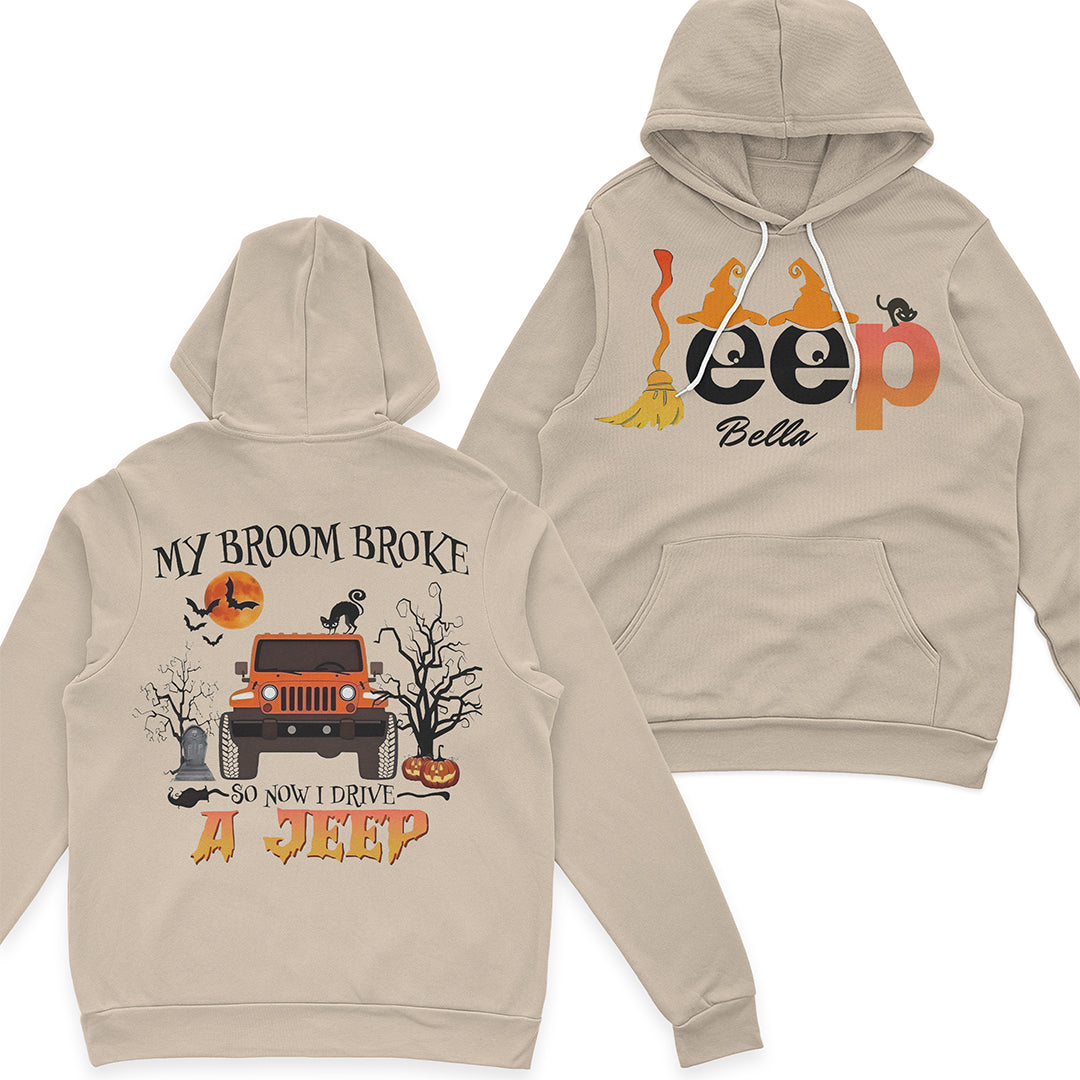 Personalized Halloween My Broom Broke So Now I Drive A Jeep T-Shirt Hoodie Supler Store