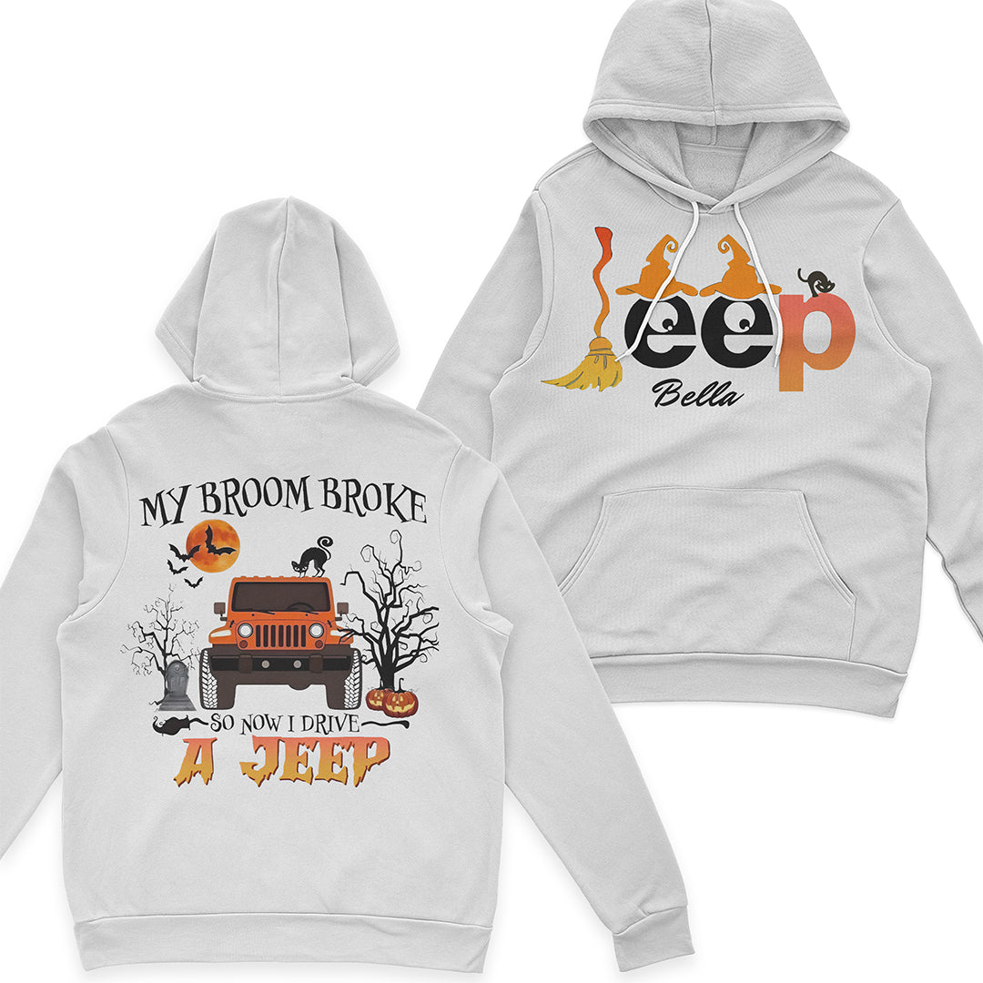 Personalized Halloween My Broom Broke So Now I Drive A Jeep T-Shirt Hoodie Supler Store