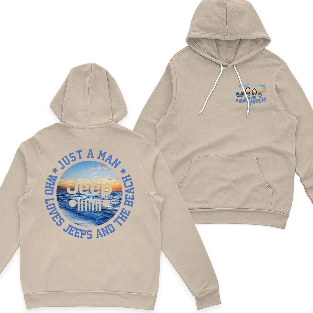 Just a Man Who Loves Jeeps and The Beach T-Shirt Supler Store