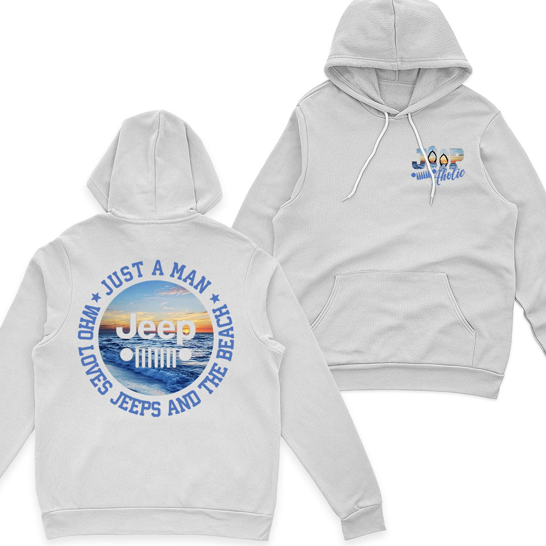 Just a Man Who Loves Jeeps and The Beach T-Shirt Supler Store