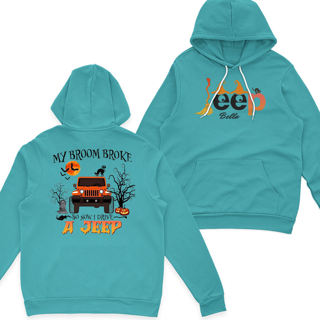 Personalized Halloween My Broom Broke So Now I Drive A Jeep T-Shirt Hoodie Supler Store