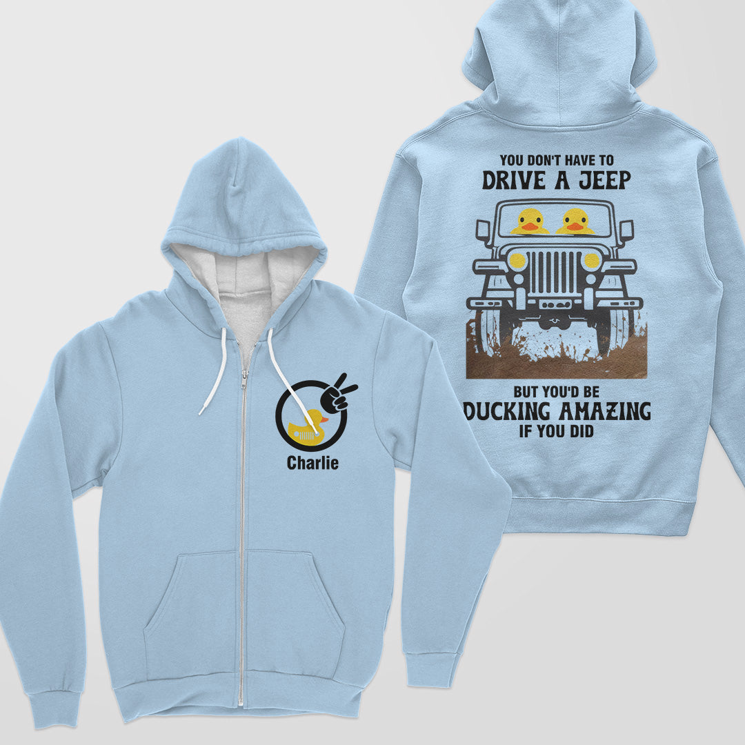 Personalized Jeep Ducking Amazing Muddy Quarter Zip Sweatshirt Supler Store