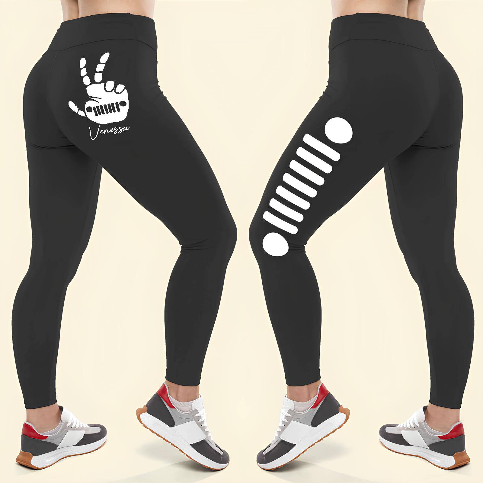 Personalized Jeep Girl USA Flag Independence Day Leggings Supler Store