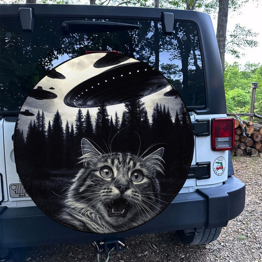 Funny Cat UFO Spare Tire Cover Supler Store
