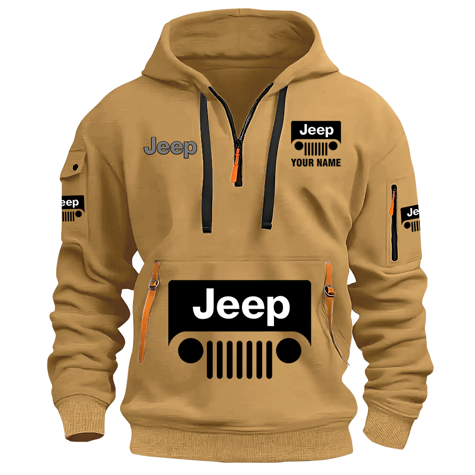 Personalized Jeep Grill Quarter Zip Hoodie Supler Store