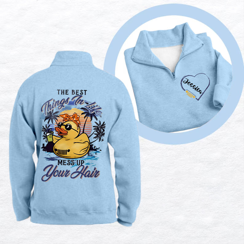 Personalized Jeep The Best Things In Life Quarter Zip Sweatshirt Supler Store