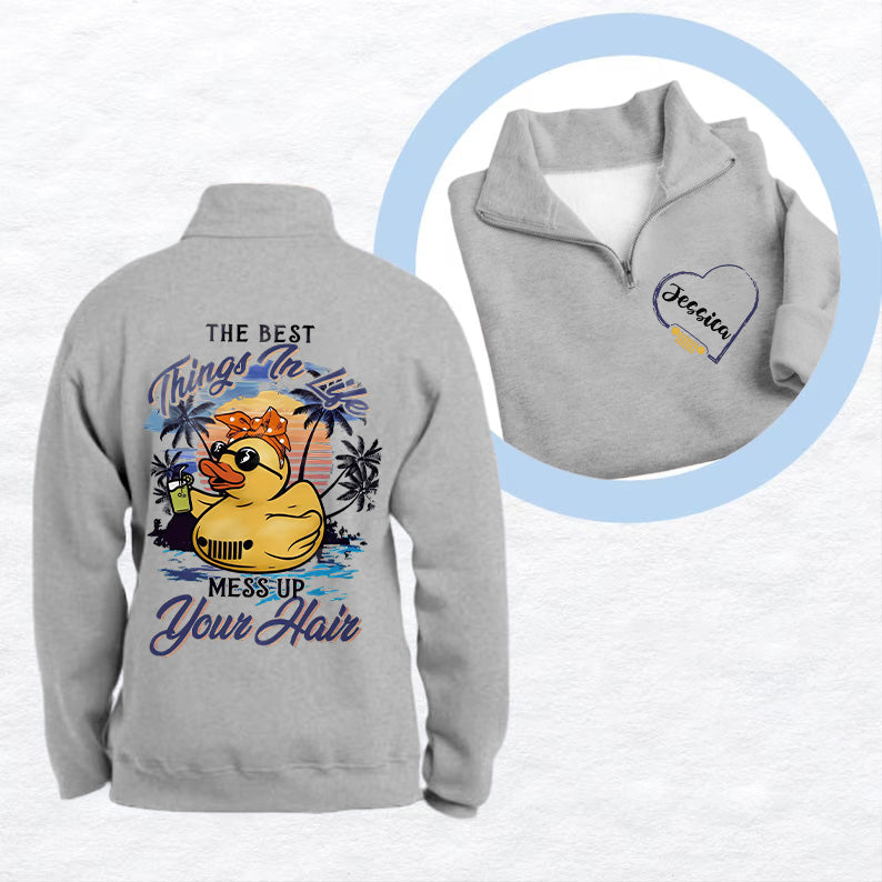 Personalized Jeep The Best Things In Life Quarter Zip Sweatshirt Supler Store