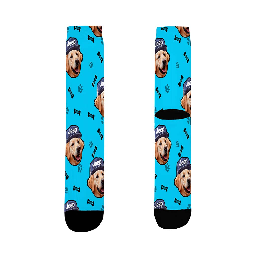 Custom Dog Jeep Multicolor Crew Socks Supler Store