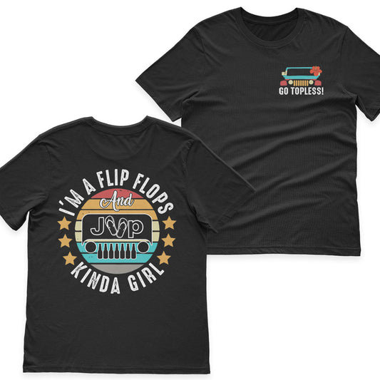 I’m A Flip Flops and Jeep and Beer Kinda Girl Vintage T-Shirt Hoodie Supler Store