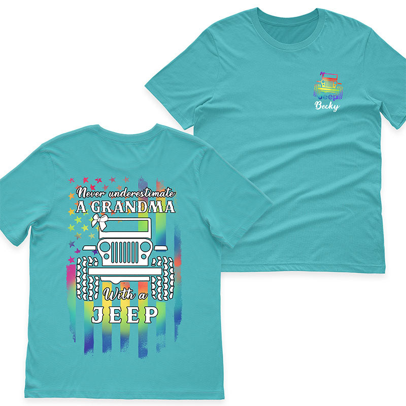 Personalized Never Underestimate A Grandma with a Jeep T-Shirt Hoodie Supler Store