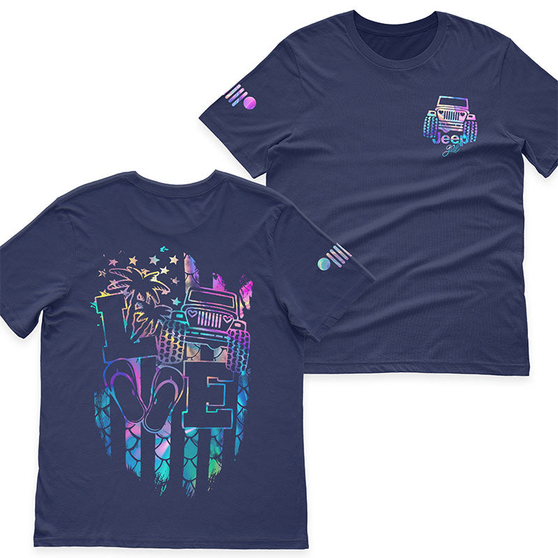 Jeep Girl Loves Beach Holographic T-Shirt Hoodie Supler Store