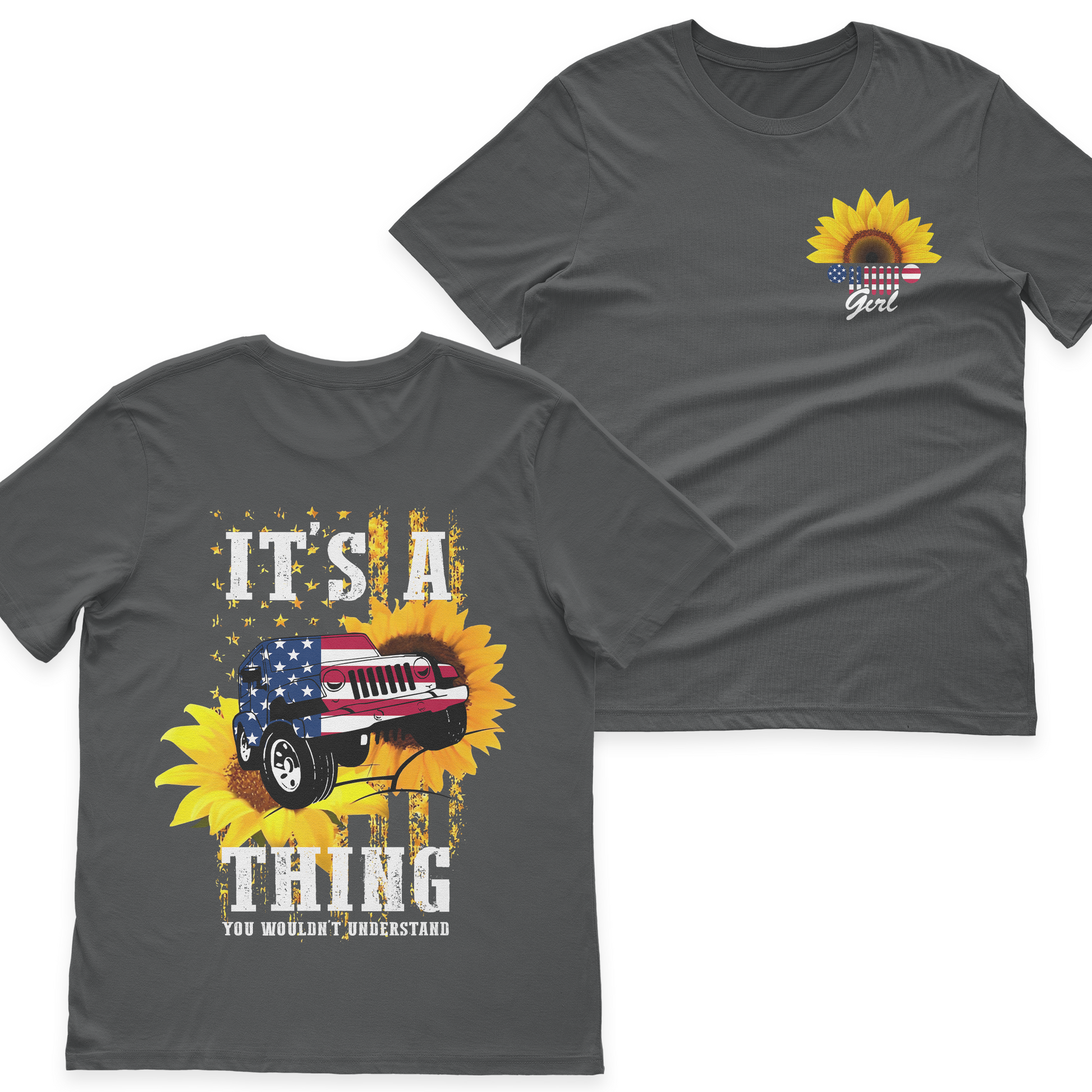 Jeep Girl Sunflower It's A Jeep Thing American Flag T-Shirt Hoodie Supler Store
