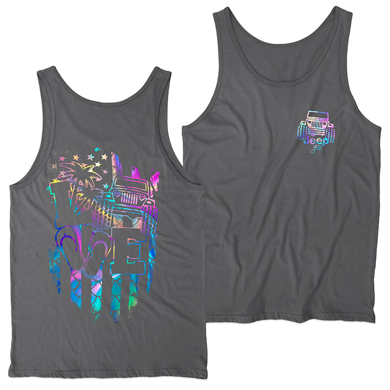 Jeep Girl Loves Beach Holographic T-Shirt Hoodie Supler Store