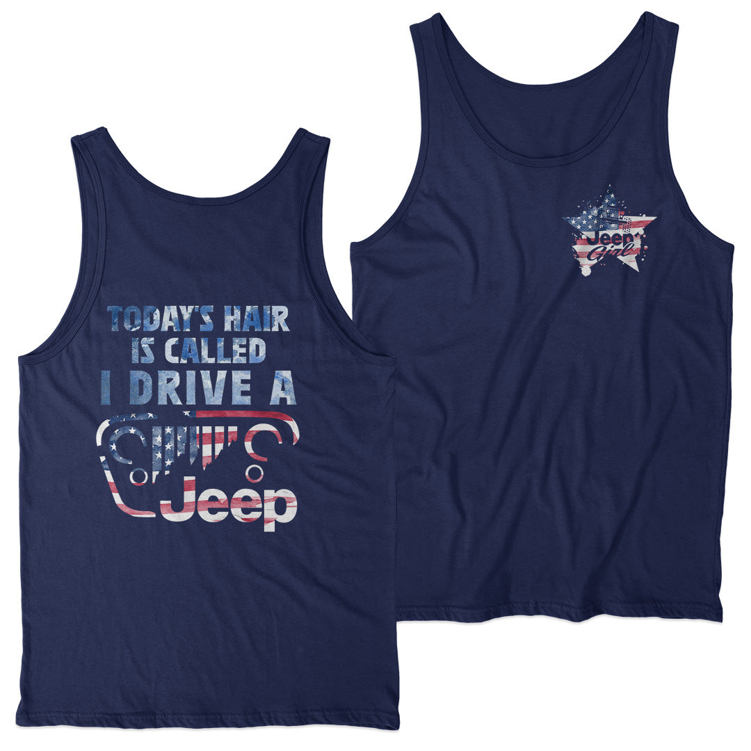 Jeep Girl Hair American Flag US Independennce Day 4th Of July T-Shirt Hoodie Supler Store