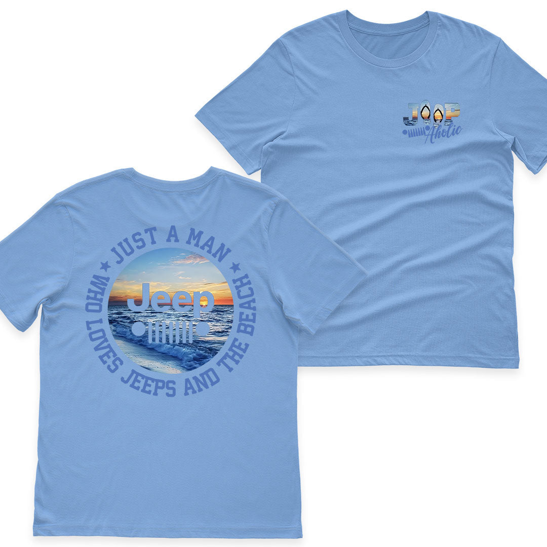 Just a Man Who Loves Jeeps and The Beach T-Shirt Supler Store