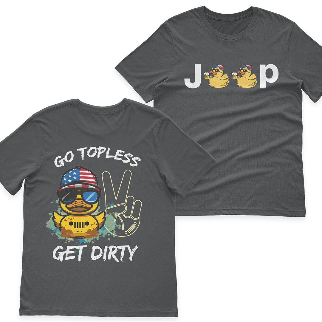 Jeep Duck Offroad Go Topless Get Dirty Beer American Flag T-Shirt Hoodie Supler Store