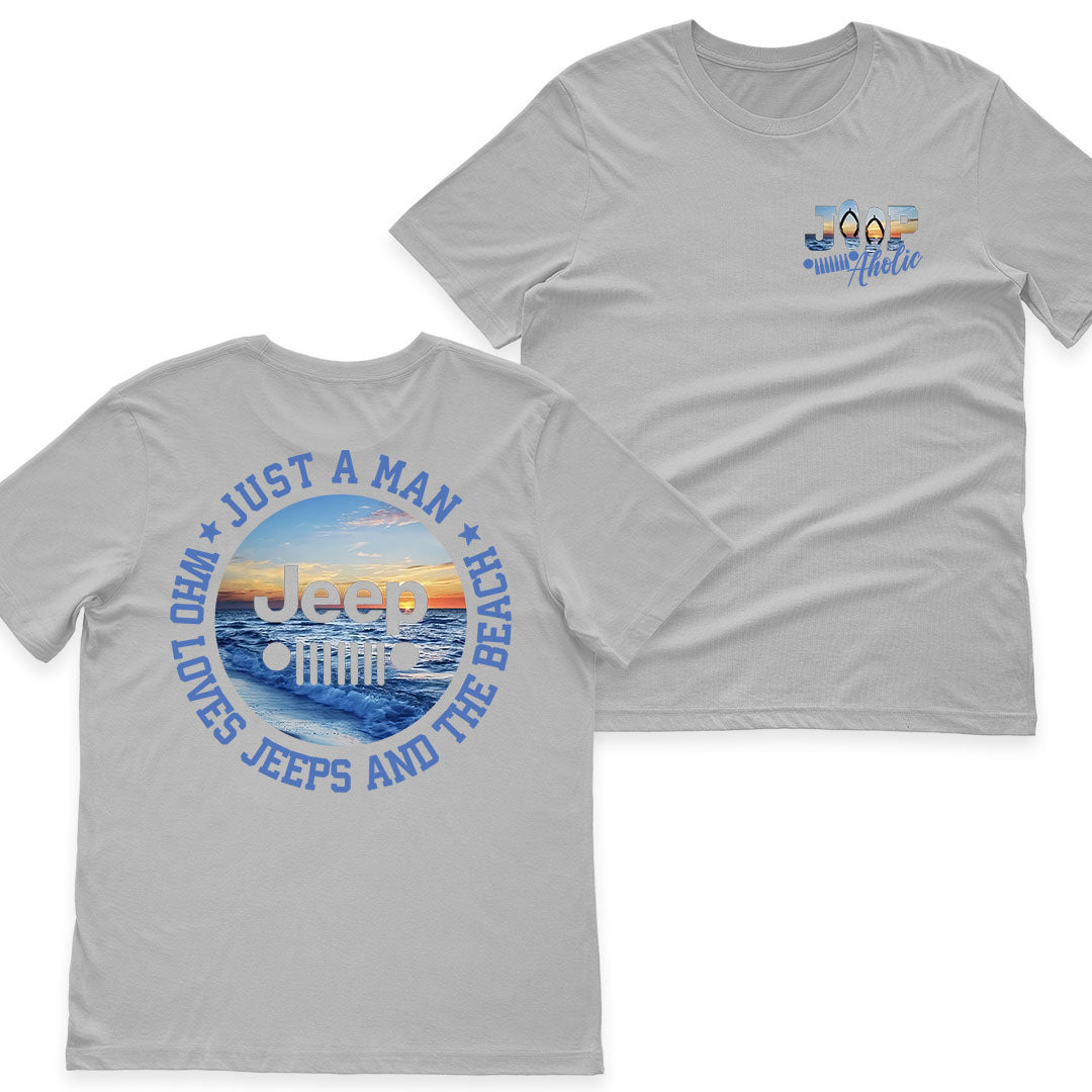 Just a Man Who Loves Jeeps and The Beach T-Shirt Supler Store