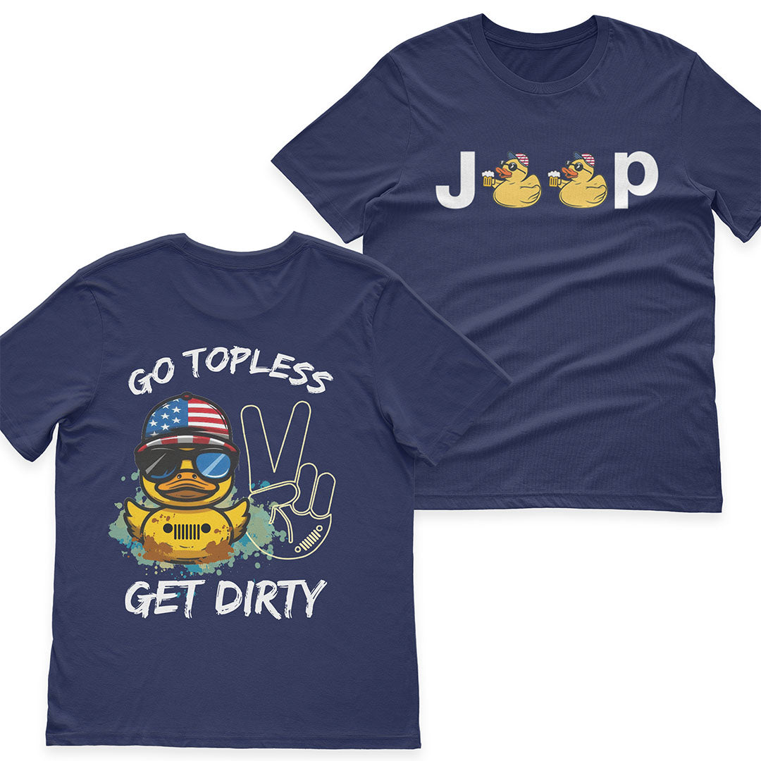 Jeep Duck Offroad Go Topless Get Dirty Beer American Flag T-Shirt Hoodie Supler Store