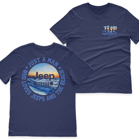 Just a Man Who Loves Jeeps and The Beach T-Shirt Supler Store