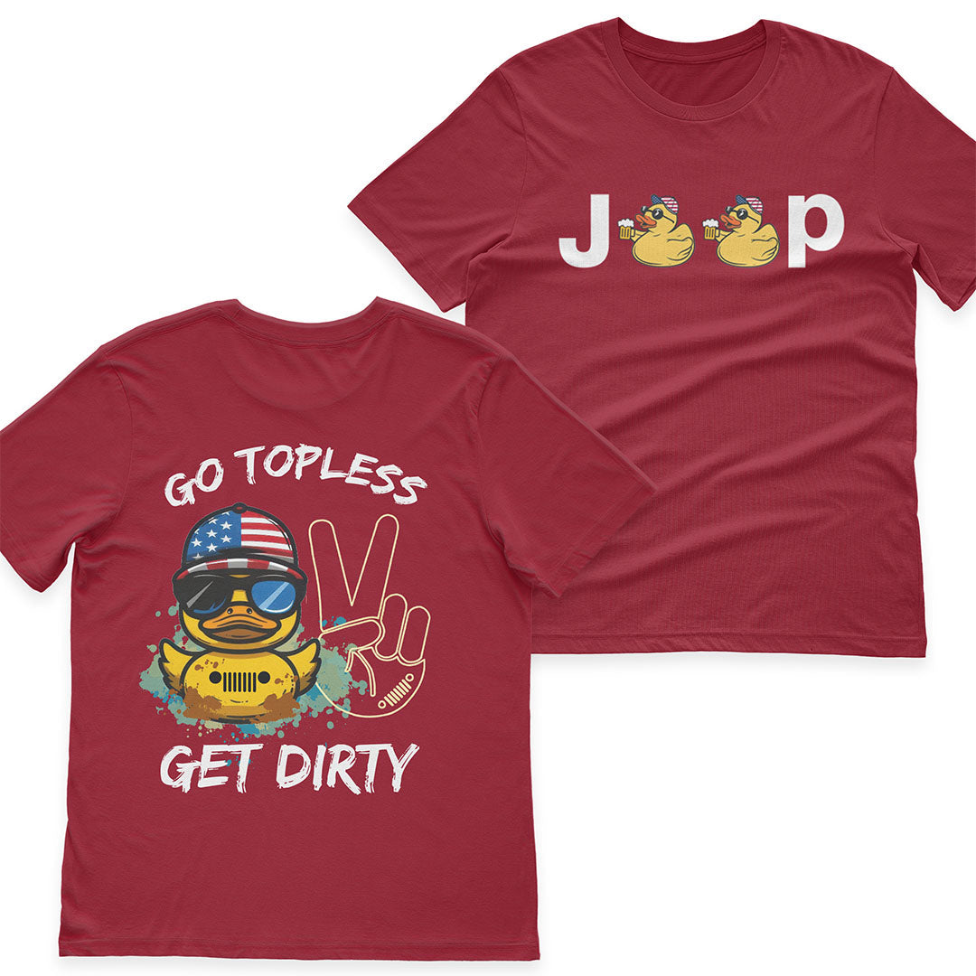 Jeep Duck Offroad Go Topless Get Dirty Beer American Flag T-Shirt Hoodie Supler Store