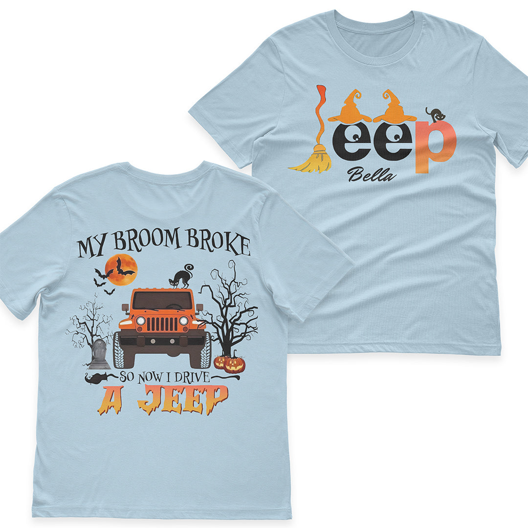 Personalized Halloween My Broom Broke So Now I Drive A Jeep T-Shirt Hoodie Supler Store