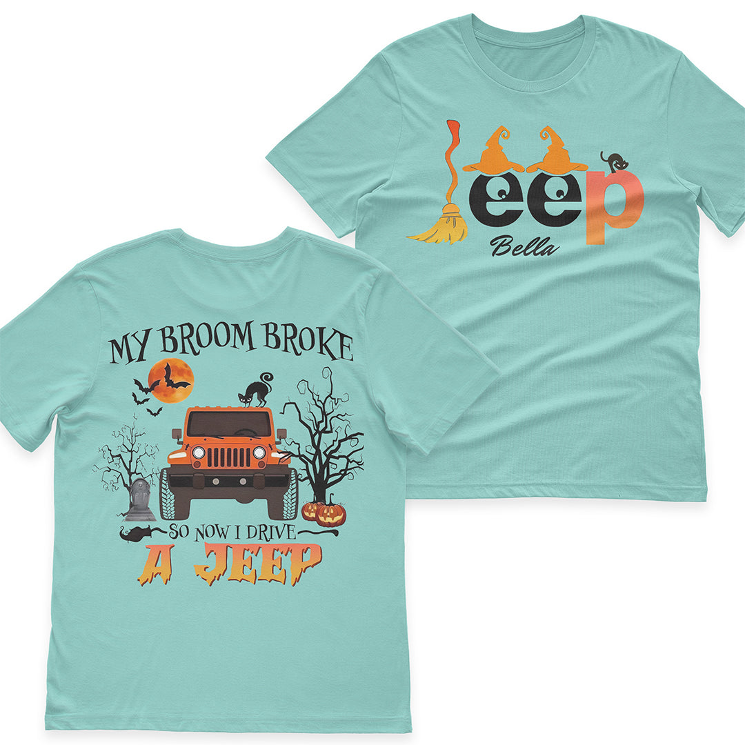 Personalized Halloween My Broom Broke So Now I Drive A Jeep T-Shirt Hoodie Supler Store