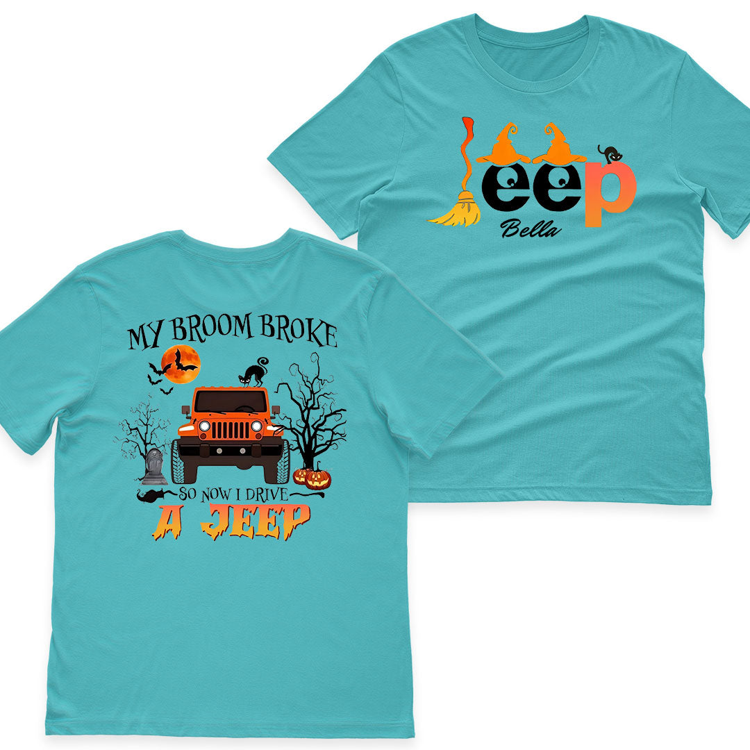 Personalized Halloween My Broom Broke So Now I Drive A Jeep T-Shirt Hoodie Supler Store