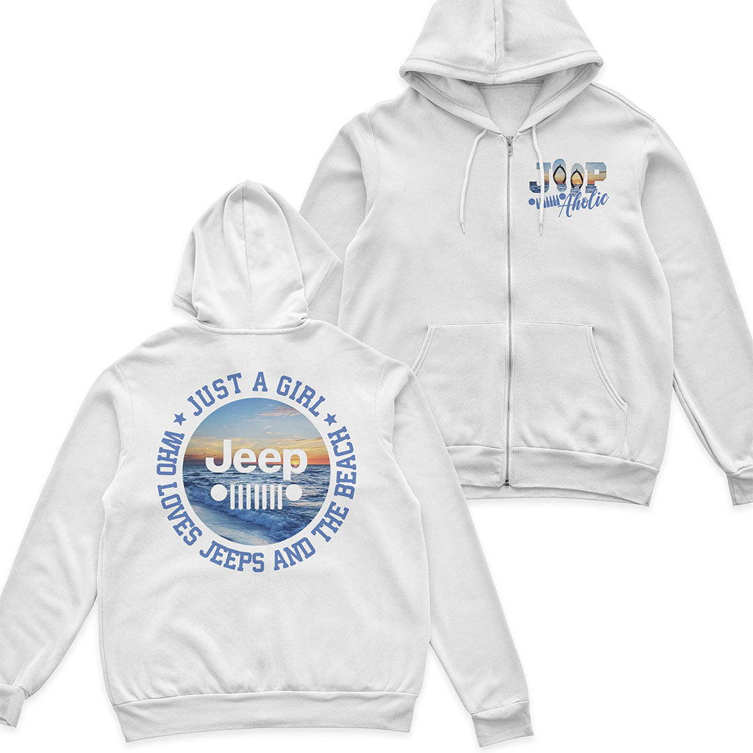 Just a Girl Who Loves Jeeps and The Beach Hoodie Supler Store