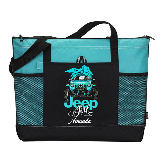 Personalized Multicolor Jeep Girl Tote Bag Supler Store