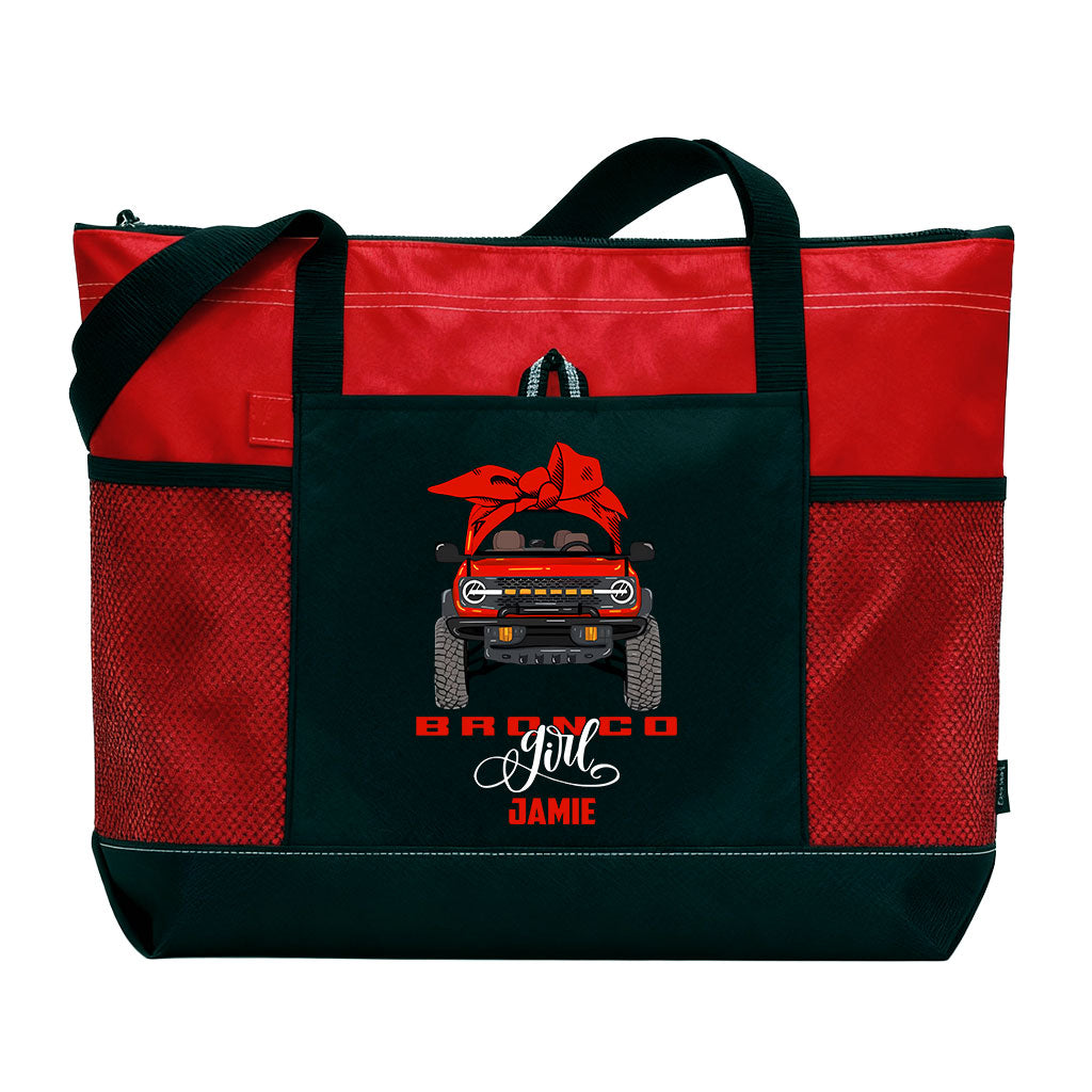 Personalized Bronco Girl Bow Tote Bag Supler Store