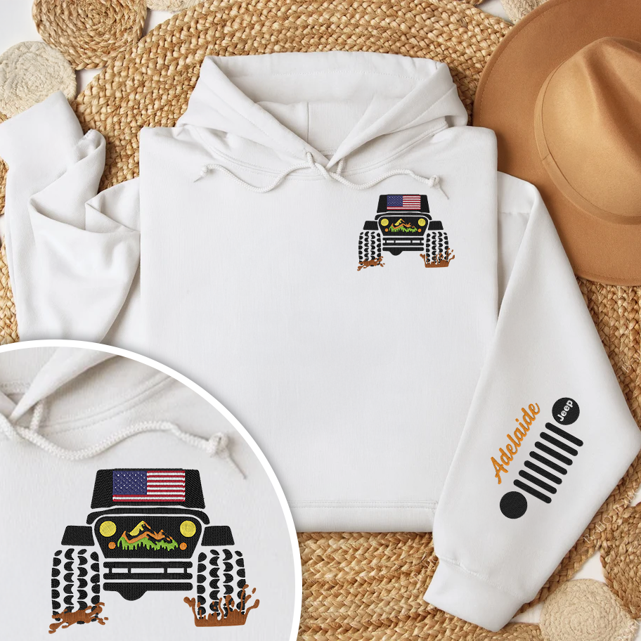 Personalized American Jeep Offroad Embroidered T-Shirt Hoodie Supler Store